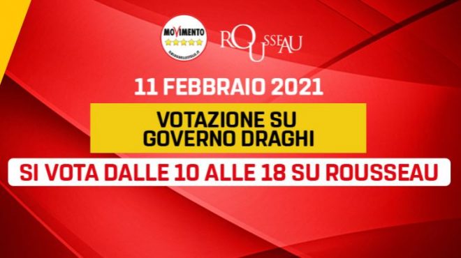 M5S, domani il voto sul sostegno al Governo Draghi