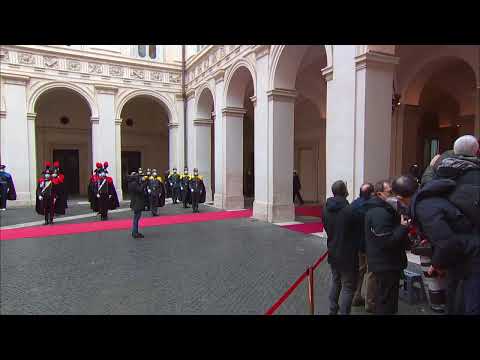 L’arrivo del Presidente Draghi a Palazzo Chigi