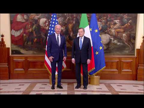 Il Presidente Draghi e il Presidente Biden a Palazzo Chigi