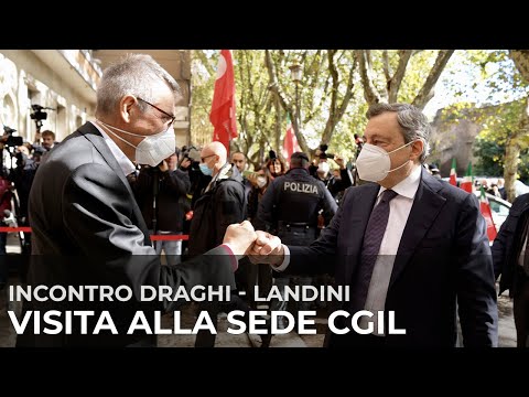 Il Presidente Draghi alla sede nazionale della CGIL