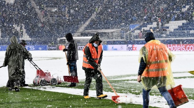 Neve a Bergamo, rinviata a domani Atalanta-Villarreal