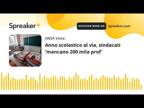 Anno scolastico al via, sindacati ‘mancano 200 mila prof’