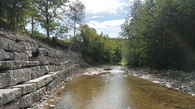 A Pianoro nuova difesa spondale sulla destra del Torrente Savena