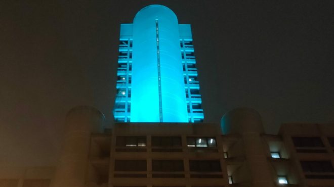 La torre della Regione si illumina di verde per giornata cancro cervice