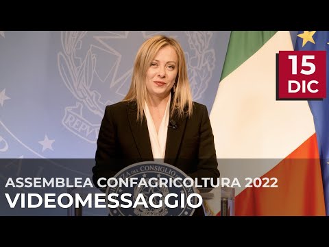 Assemblea nazionale di Confagricoltura 2022, videomessaggio di saluto del Presidente Meloni