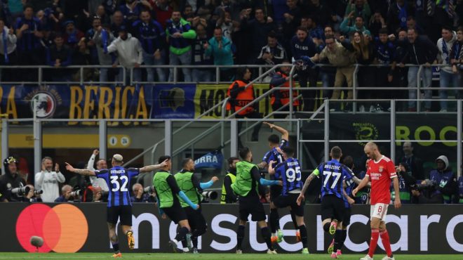 Inter-Benfica 3-3, nerazzurri in semifinale con il Milan