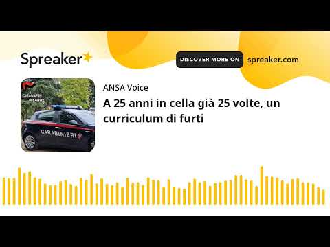 A 25 anni in cella già 25 volte, un curriculum di furti