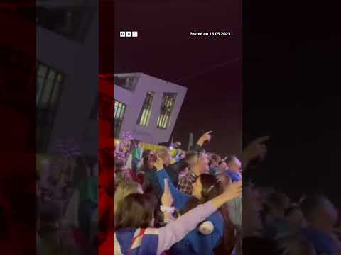 Eurovision fans sing You’ll Never Walk Alone in Liverpool #Shorts #Eurovision #BBCNews