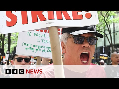 SAG strike: Stars join picket line in massive Hollywood protest – BBC News