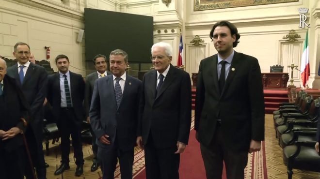 Mattarella in Cile, visita sede del Congresso a Santiago