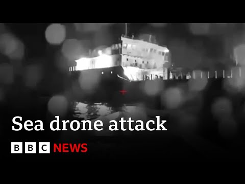 Russian tanker hit in attack near Crimea – BBC News