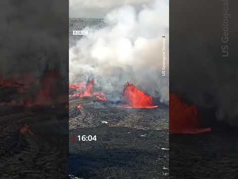 Hawaii’s Kilauea volcano erupted again on Sunday. #Shorts #KilaueaVolcano #BBCNews