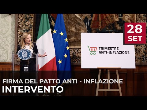 Patto anti-inflazione, l’intervento del Presidente Meloni