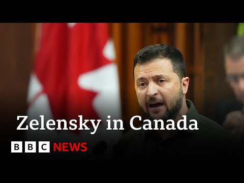 Ukraine war: Zelensky speaks in Canada after strike on Crimea navy base – BBC News