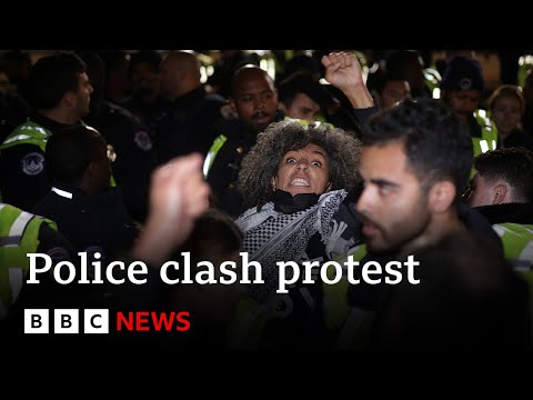 Israel-Gaza: Ceasefire protest at Democrats’ national headquarters turns violent – BBC News