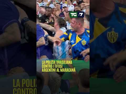 La polizia #brasiliana contro i #tifosi #argentini al #Maracanã