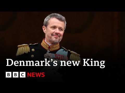 Denmark: Tens of thousands gather as new King is crowned | BBC News