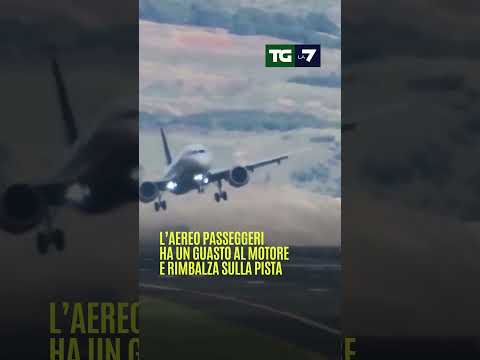 L’#aereo passeggeri ha un guasto al #motore e rimbalza sulla #pista