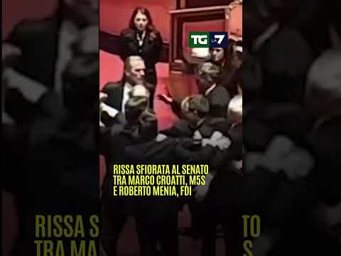 Rissa sfiorata al senato tra Marco Croati, #M5S e Roberto Menia, #FDI