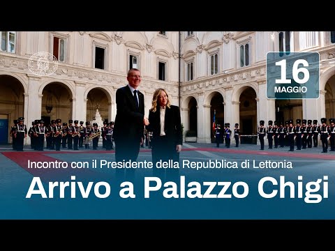 Incontro del Presidente Meloni con il Presidente della Repubblica di Lettonia Rinkēvičs