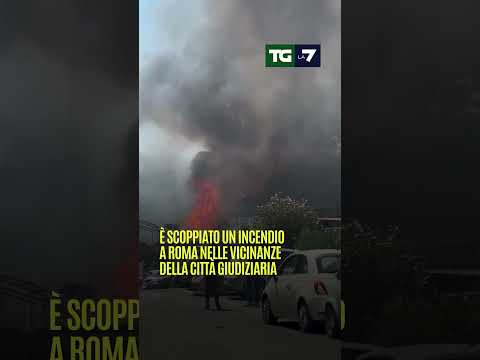 È scoppiato un incendio a #Roma nelle vicinanze della città giudiziaria