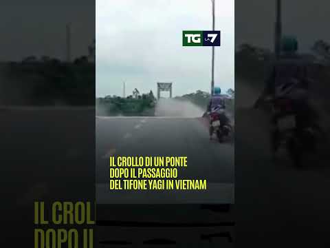 Il crollo di un ponte dopo il passaggio del tifone #Yagi in Vietnam