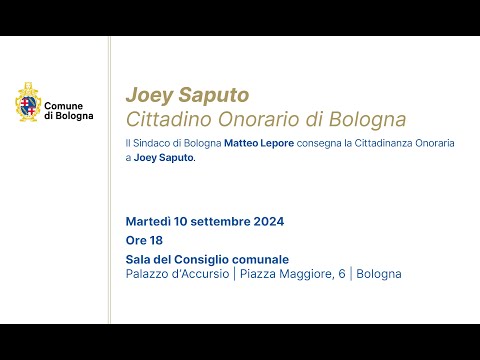 Cittadinanza onoraria a Joey Saputo