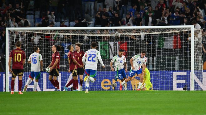 Rimonta red devils con gli azzurri in 10, Italia-Belgio 2-2