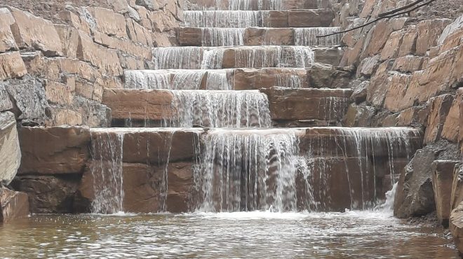 Nuovi muri sostegno rio Fiumicino a San Benedetto in Alpe creano cascate